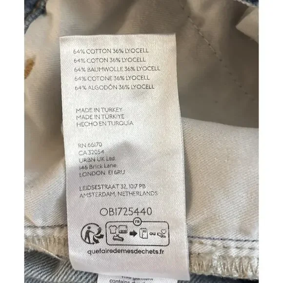 Anthropologie Pilcro Wide Leg Cropped Jeans Women's 32P Petite Blue Lightweight - Picture 11 of 11